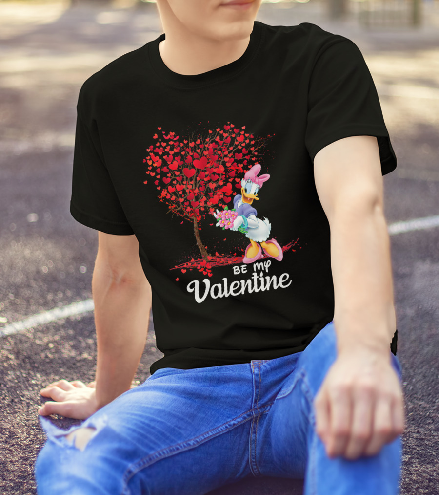 Be My Valentine Daisy Duck Hearts Tree T-Shirt
