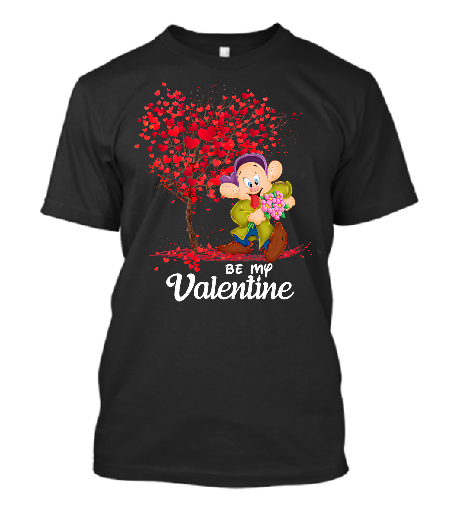 Be My Valentine Dopey Hearts Tree Bouquet T-Shirt