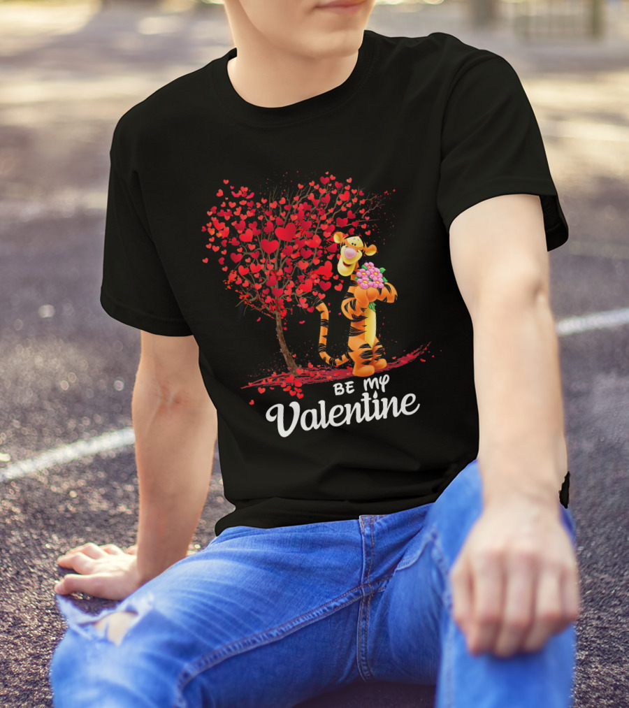 Be My Valentine Tiger Hearts Bouquet T-Shirt