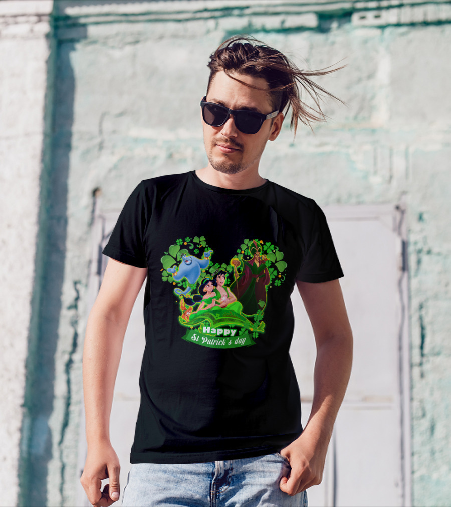 Happy St Patrick's Day Aladdin Jasmine Genie Jafar T-Shirt
