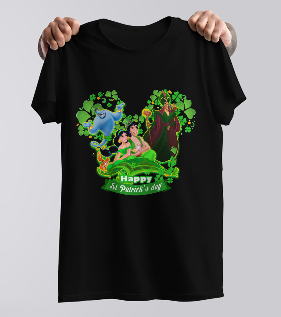 Happy St Patrick's Day Aladdin Jasmine Genie Jafar T-Shirt