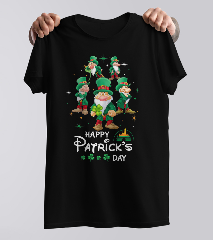 Happy Patrick's Day Grumpy Leprechaun Characters With Shamrocks T-Shirt