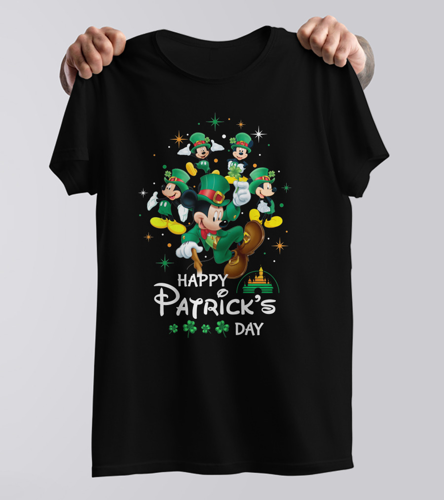 Happy Patrick's Day Mickey Mouse Clover Festivities T-Shirt