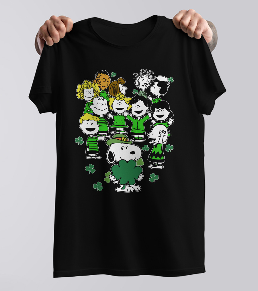 Snoopy And Friends Celebrating St. Patrick's Day With Shamrocks T-Shirt