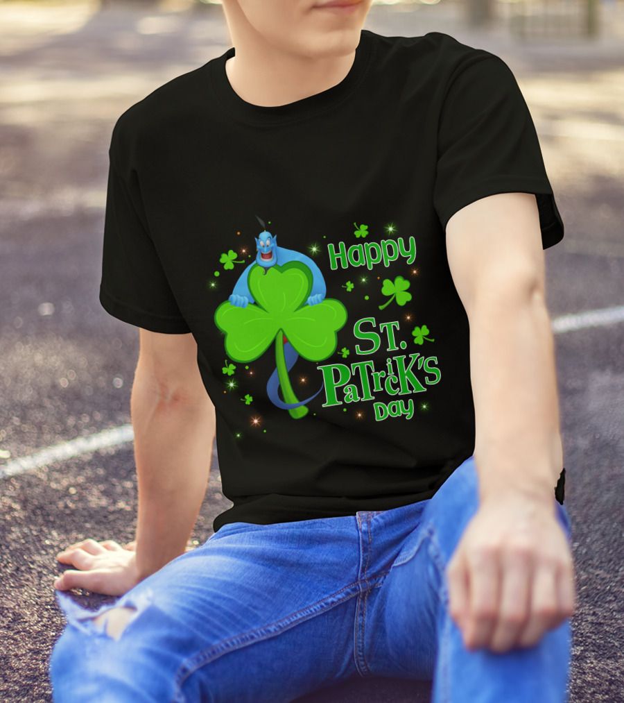 Happy St. Patrick's Day Genie Shamrock T-Shirt