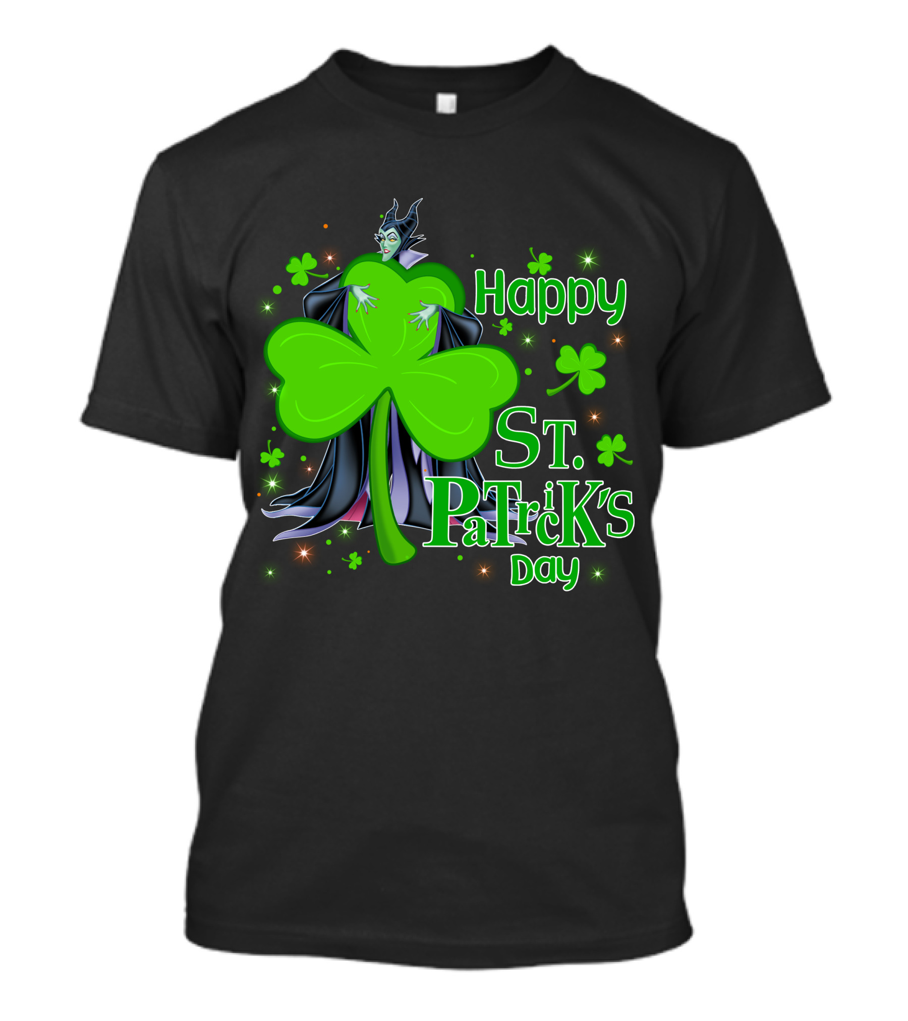 Happy St. Patrick's Day Maleficent Cloaked In Shamrock T-Shirt
