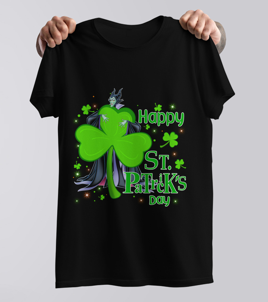 Happy St. Patrick's Day Maleficent Cloaked In Shamrock T-Shirt