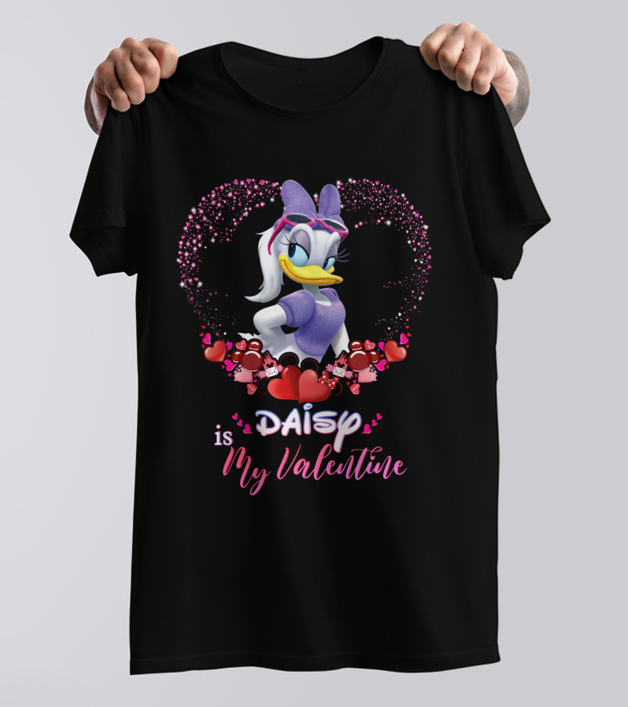 Daisy Duck Is My Valentine Hearts And Sparkles T-Shirt