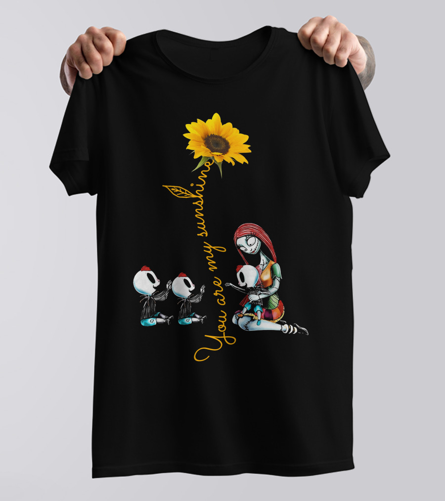 3 Boys You Are My Sunshine Sunflower With Characters In Love Hug T-Shirt