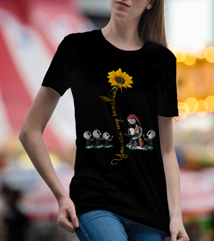 5 Boys You Are My Sunshine Skeleton Family Sunflower T-Shirt