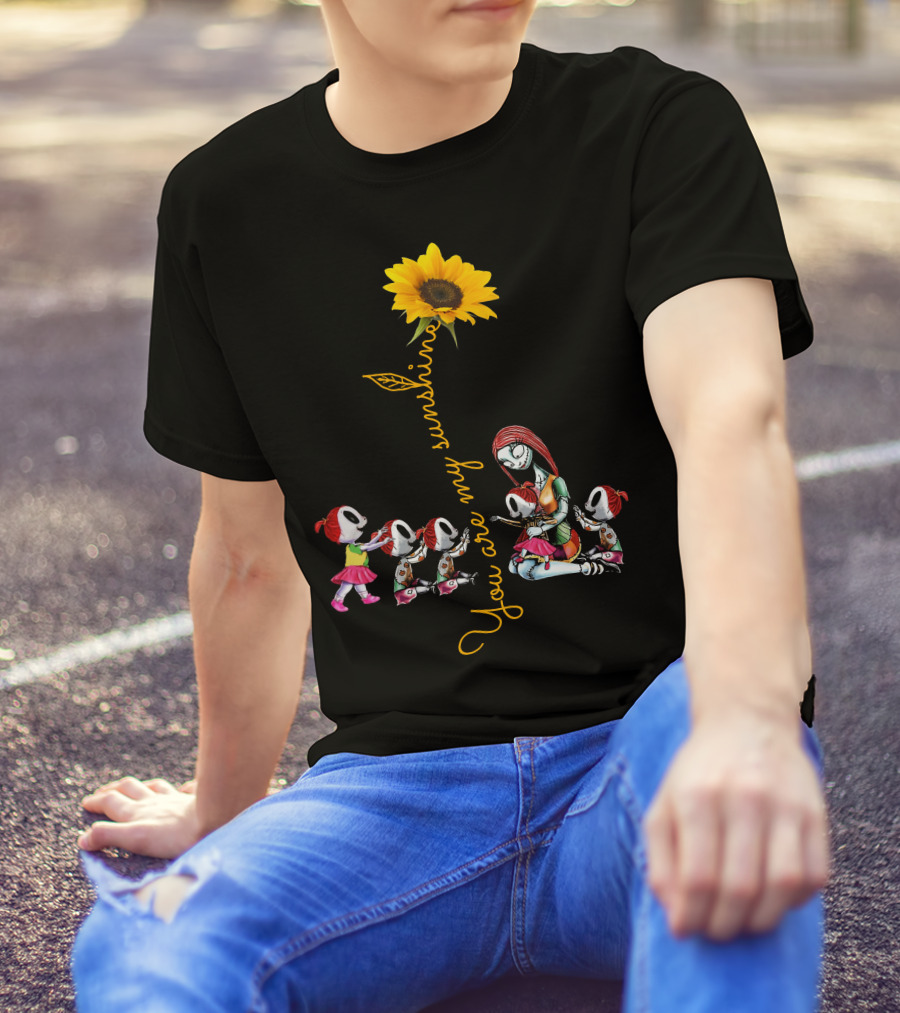5 Girls You Are My Sunshine Sunflower Skeletons T-Shirt