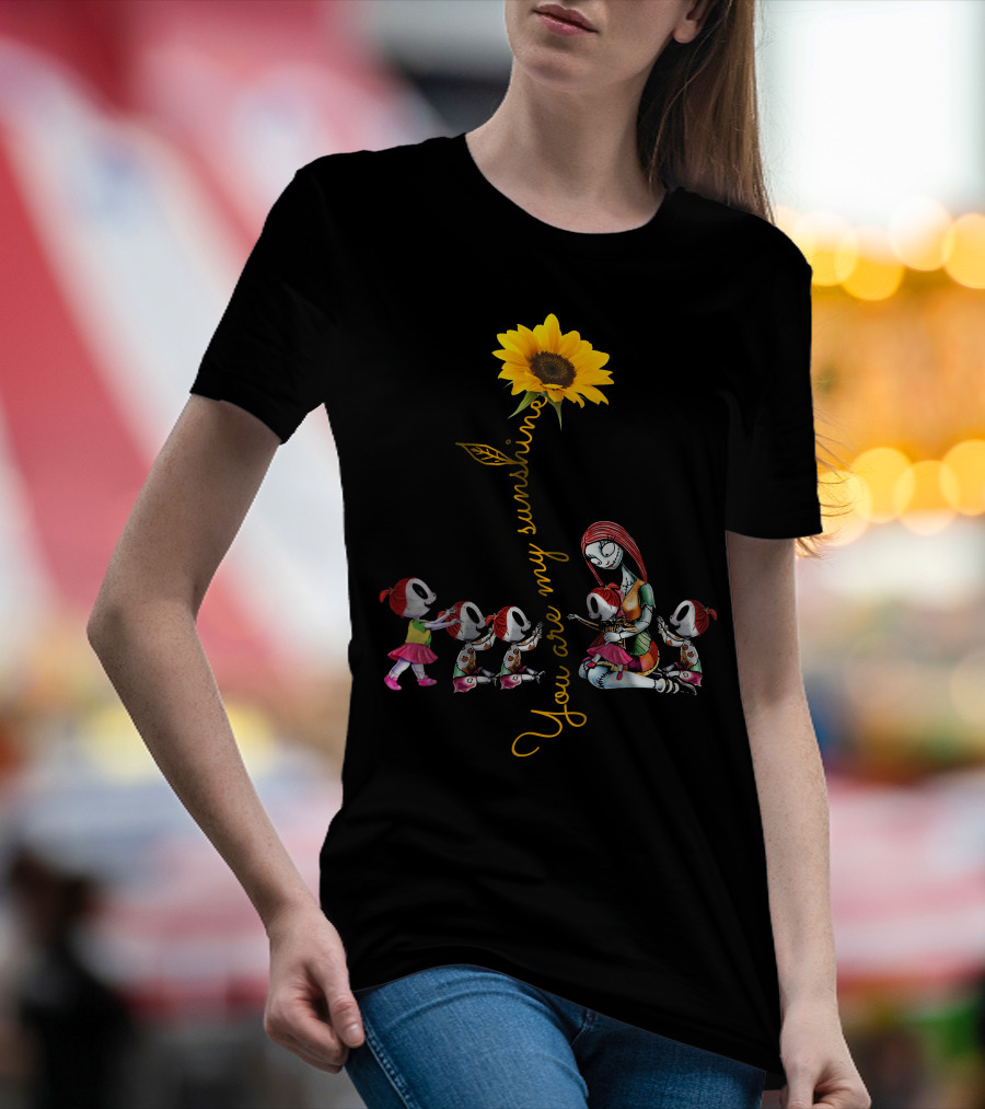 5 Girls You Are My Sunshine Sunflower Skeletons T-Shirt