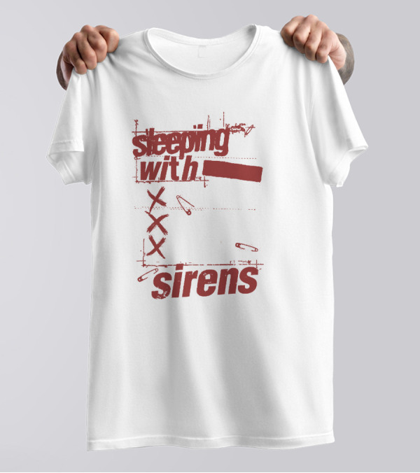 Sleeping With Sirens Merch Xxx Safety Pins Edgy Collage T-Shirt