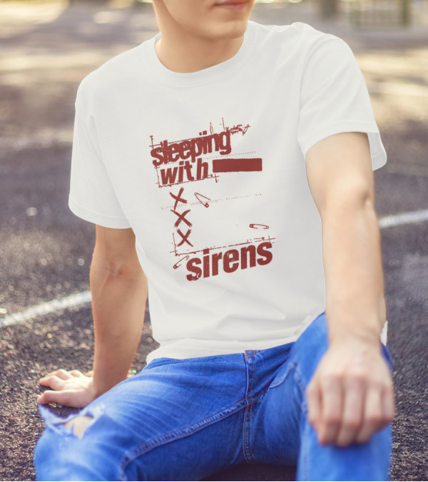 Sleeping With Sirens Merch Xxx Safety Pins Edgy Collage T-Shirt