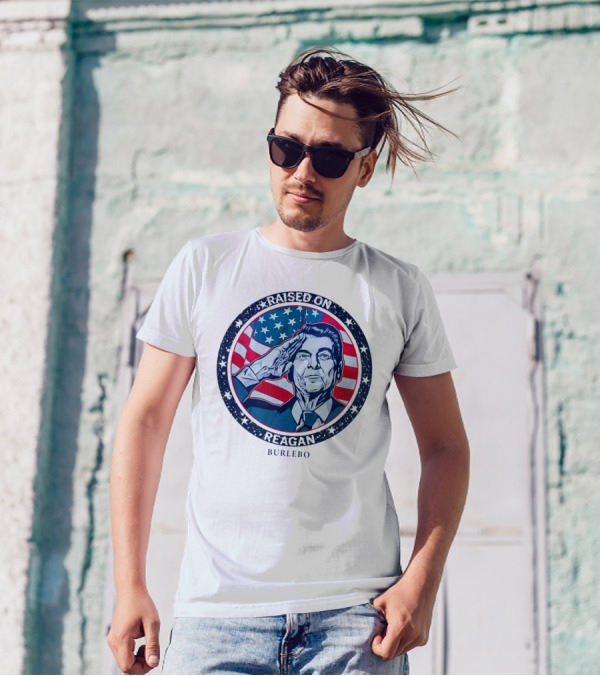 Raised On Reagan American Patriot Burlebo T-Shirt