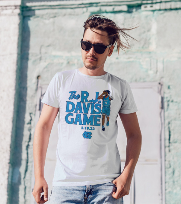 The R.J. Davis Game 3.19.22 UNC Basketball North Carolina T-Shirt