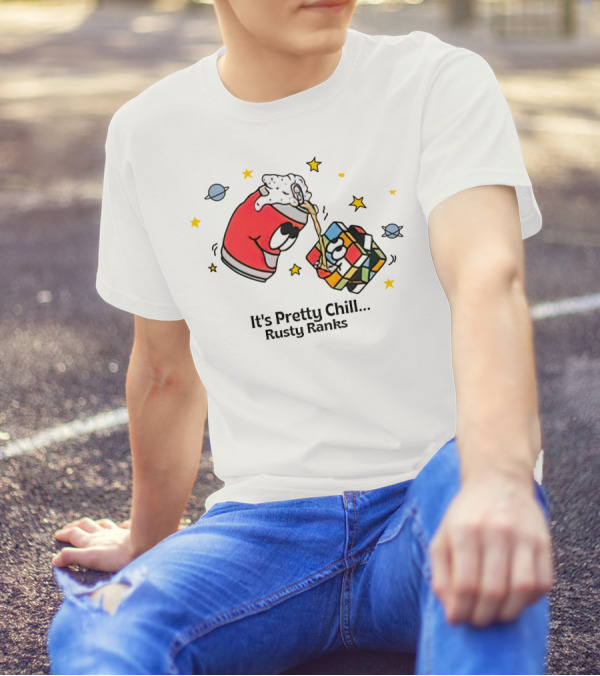 It's Pretty Chill Rusty Ranks Friday Beers Merch Rubik's Cube Planets Stars T-Shirt