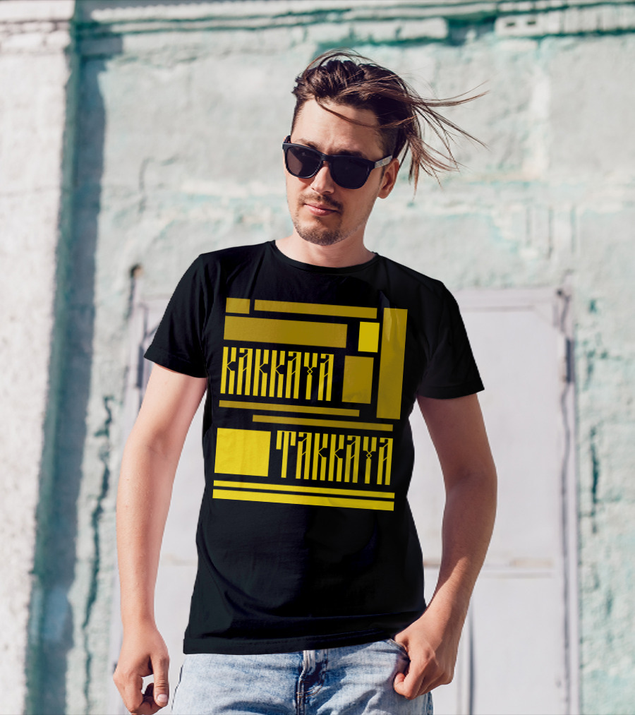 KAKKAYA TAKKAYA Bold Geometric Lettering T-Shirt