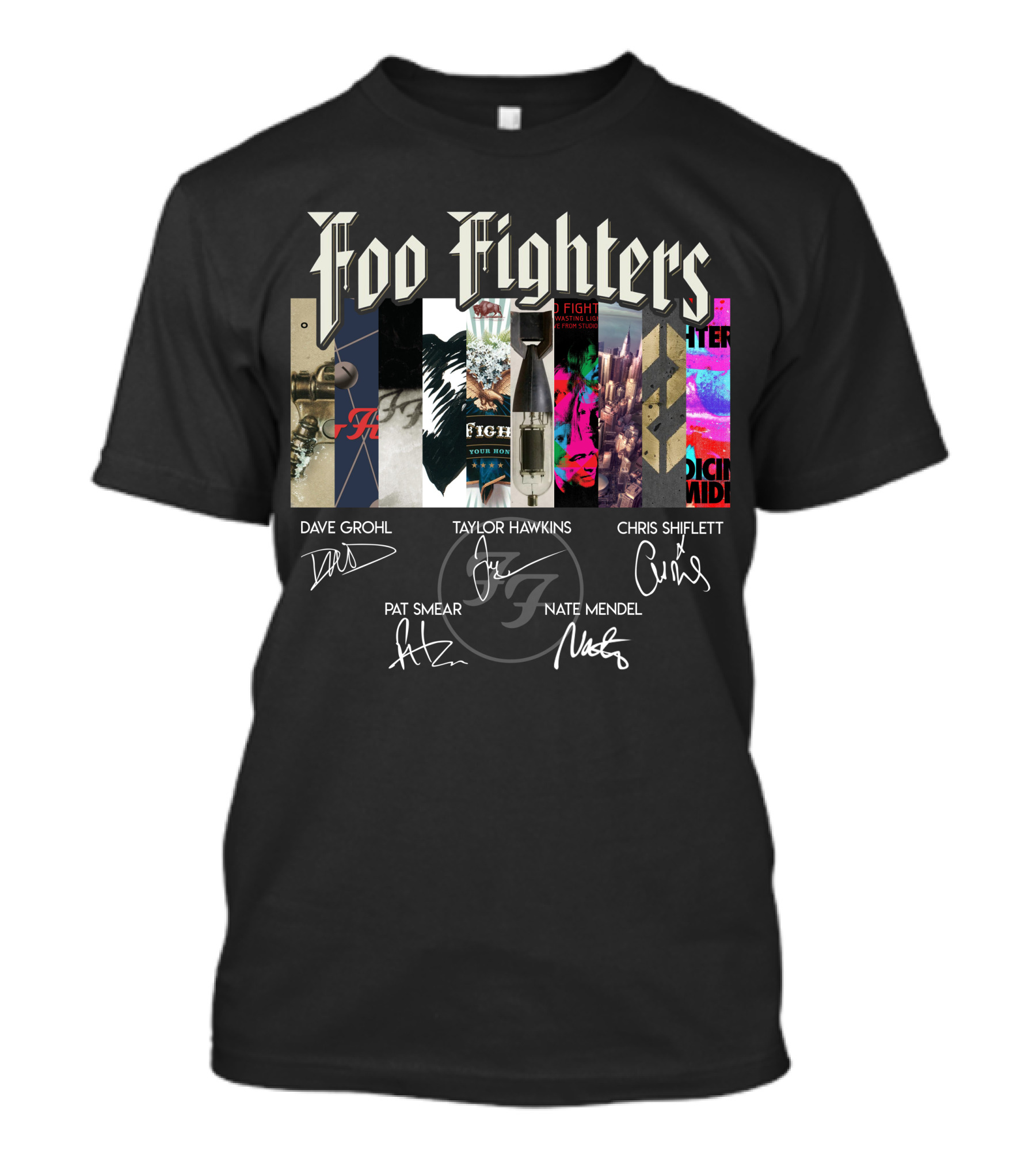 Foo Fighters Dave Grohl Taylor Hawkins Chris Shiflett Pat Smear Nate Mendel Album Covers T-Shirt