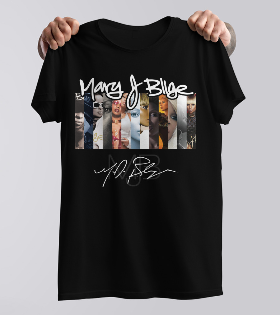 Mary J Blige Album Art Collage Signature Series T-Shirt