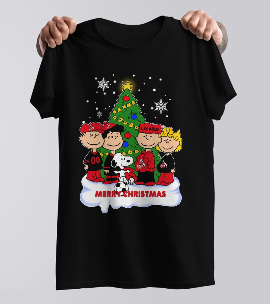 Merry Christmas 1. FC Köln Peanuts Characters Snowflakes T-Shirt