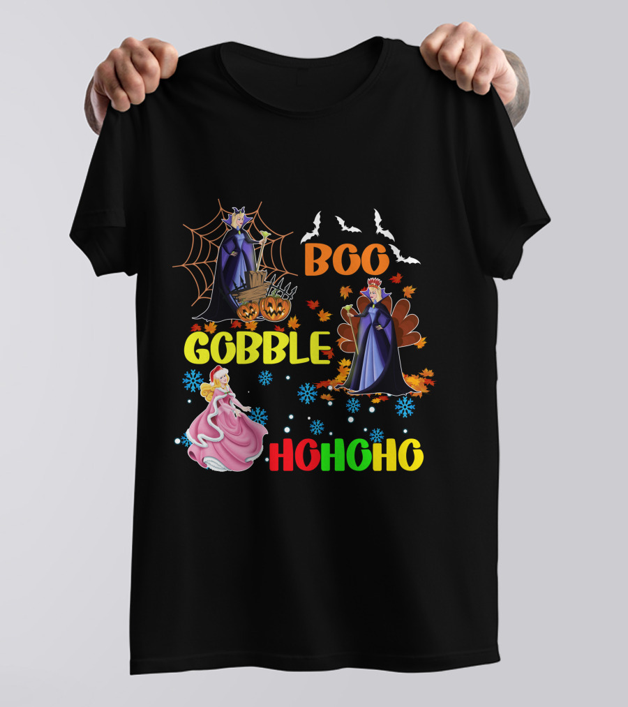 Aurora Boo Gobble Ho Ho Ho HalloThanksMas T-Shirt