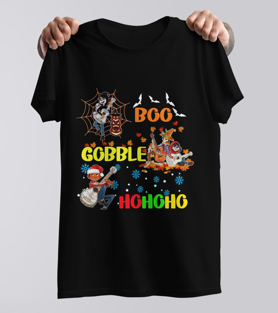 Boo Gobble HoHoHo Coco HalloThanksMas T-Shirt