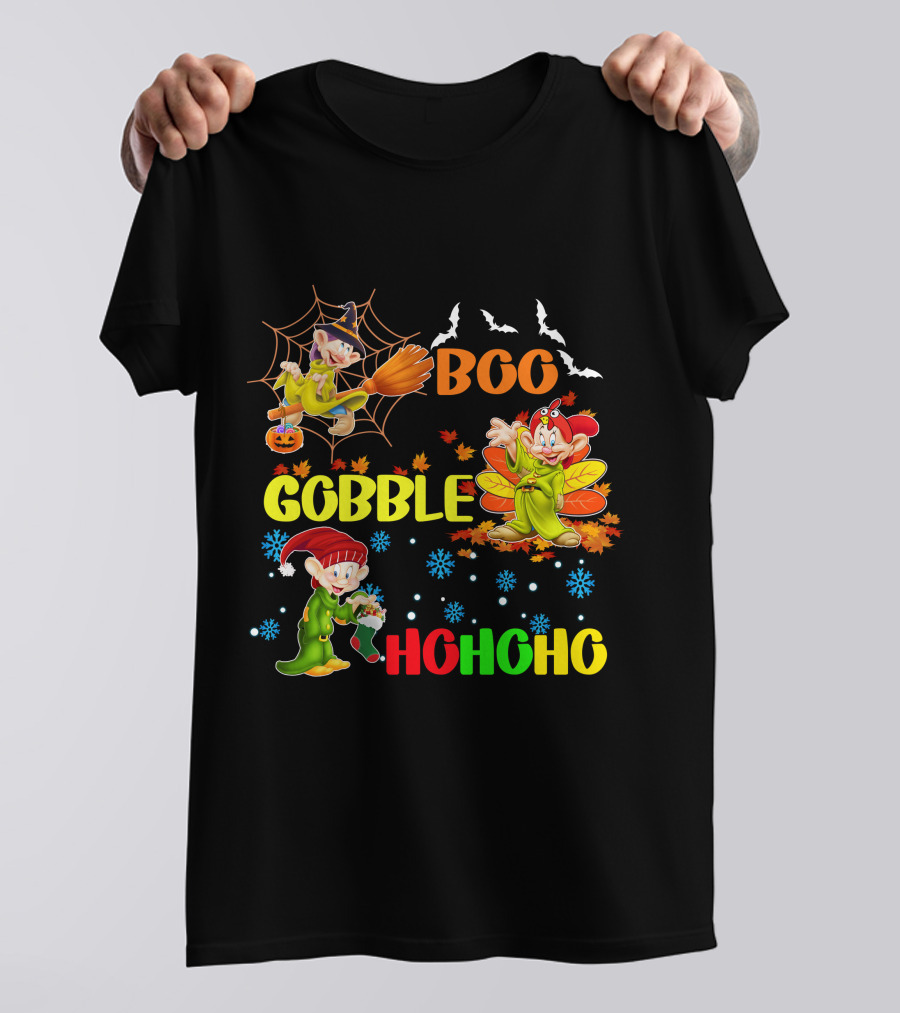 Dopey Boo Gobble HoHoHo HalloThanksMas T-Shirt