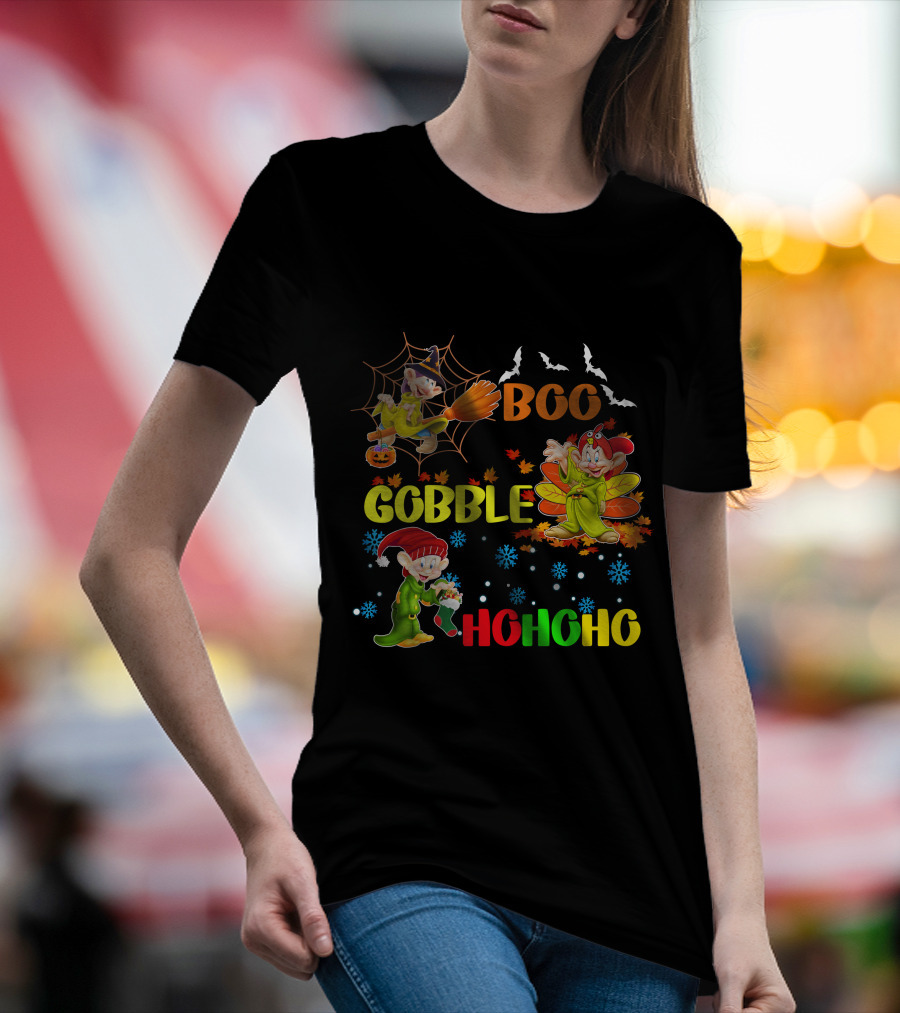 Dopey Boo Gobble HoHoHo HalloThanksMas T-Shirt