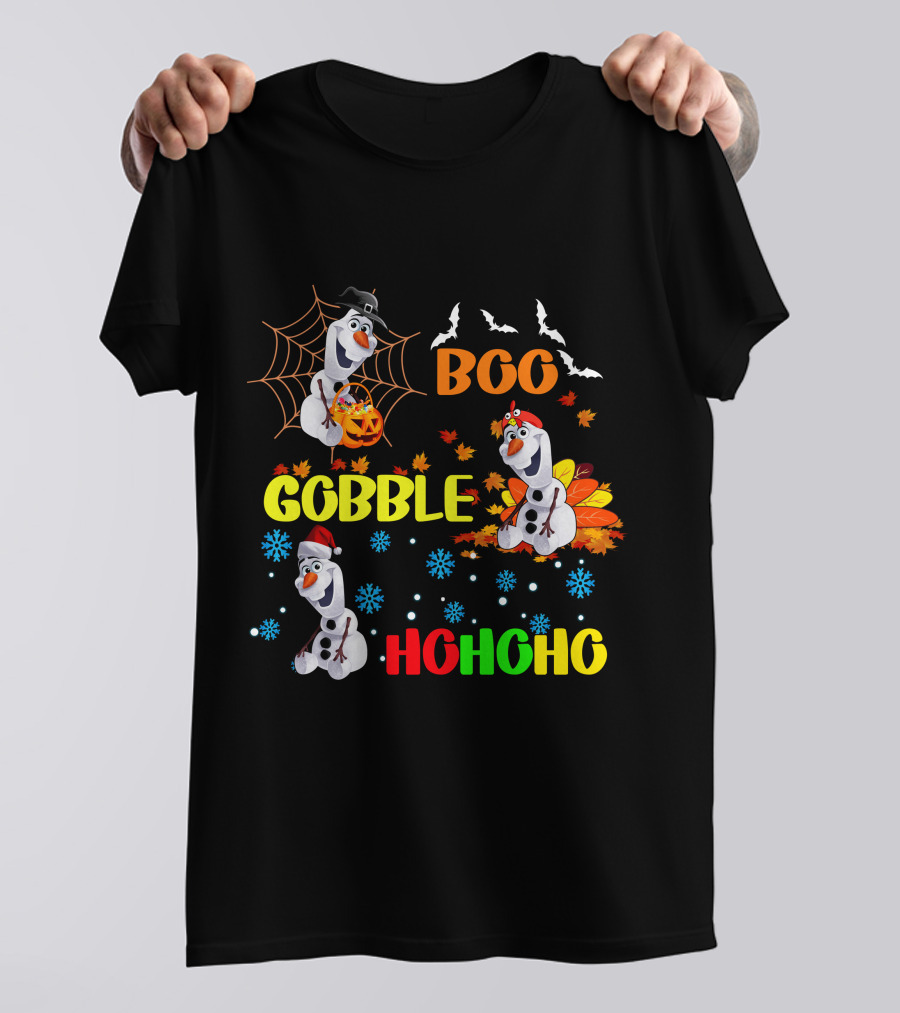 Olaf Boo Gobble HoHoHo HalloThanksMas T-Shirt