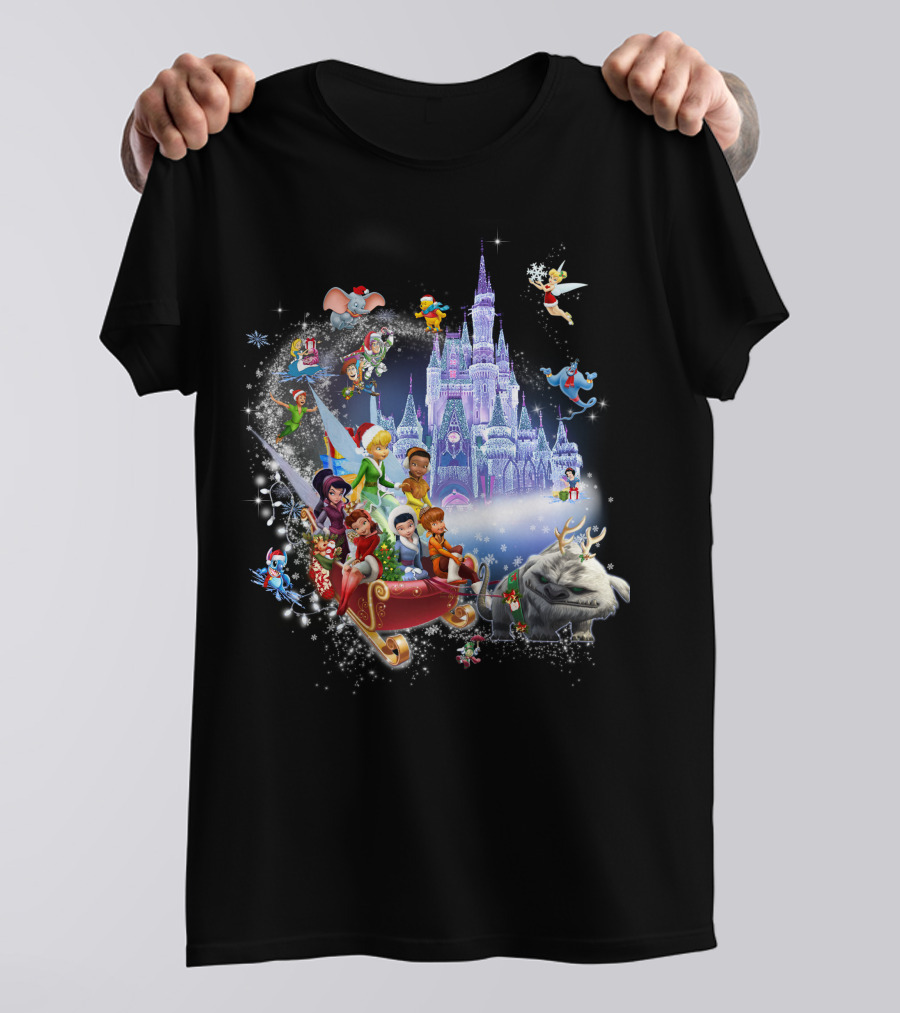 Disney Tinkerbell And Friends Christmas Castle Holiday Magic Adventure T-Shirt