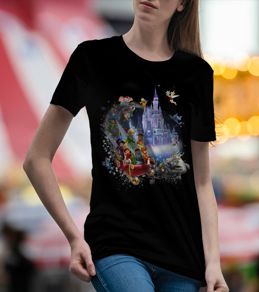 Disney Tinkerbell And Friends Christmas Castle Holiday Magic Adventure T-Shirt
