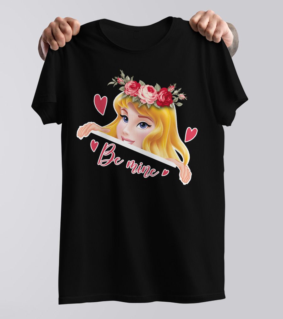 Be Mine Aurora Flower Crown Hearts T-Shirt