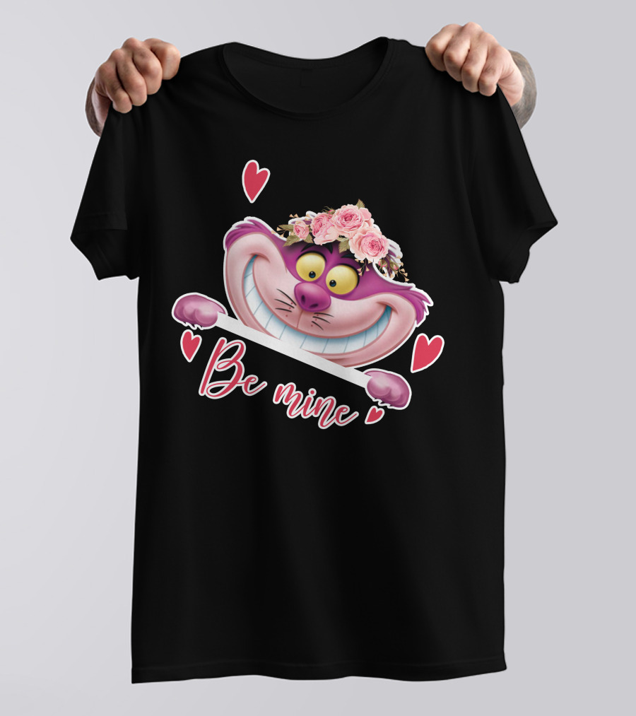 Cheshire Be Mine Valentine's Day Flower Crown Hearts T-Shirt