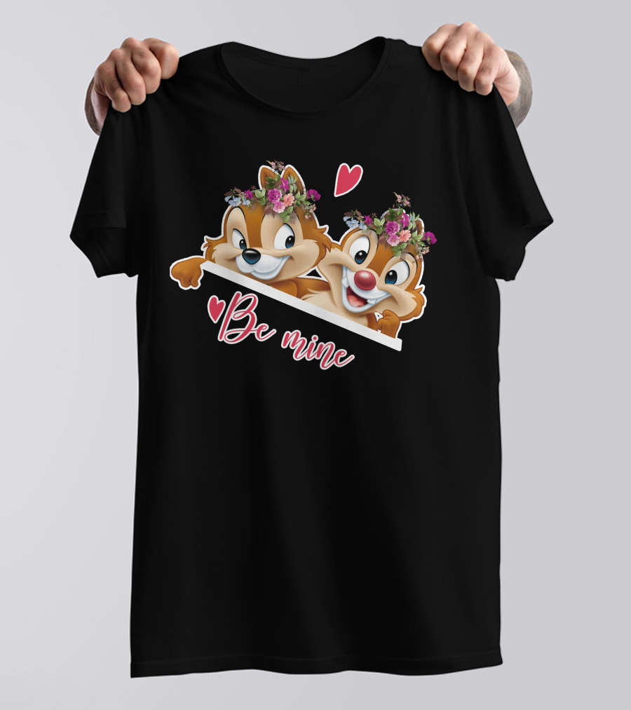 Chip And Dale Be Mine Floral Heart T-Shirt