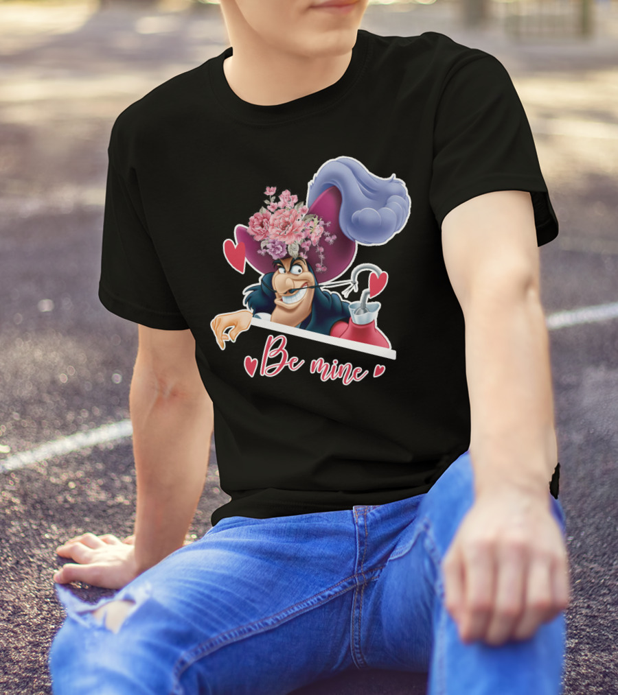 Be Mine Hook Captain Valentine's Day Flowers T-Shirt