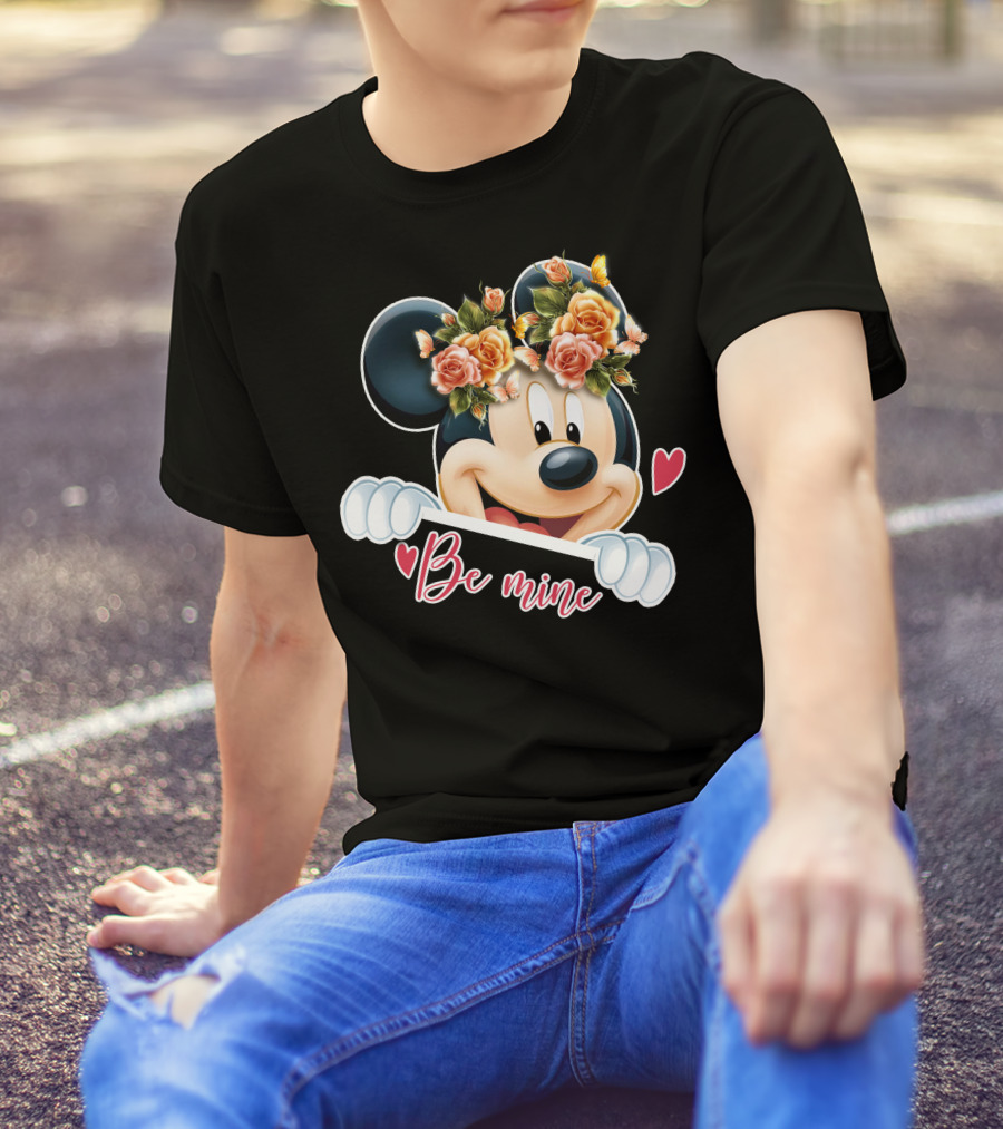 Mickey Be Mine Floral Heart T-Shirt