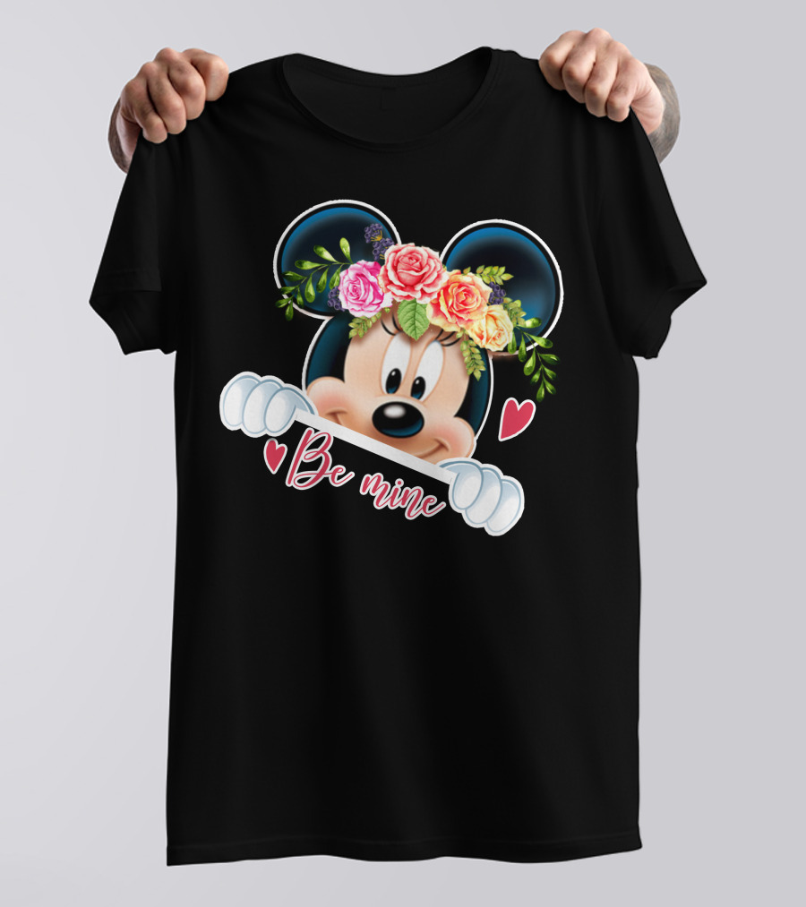 Minnie Mouse Be Mine Floral Hearts T-Shirt