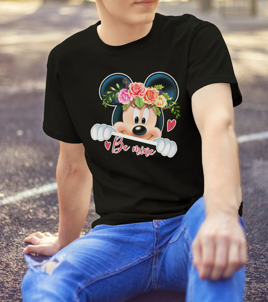 Minnie Mouse Be Mine Floral Hearts T-Shirt