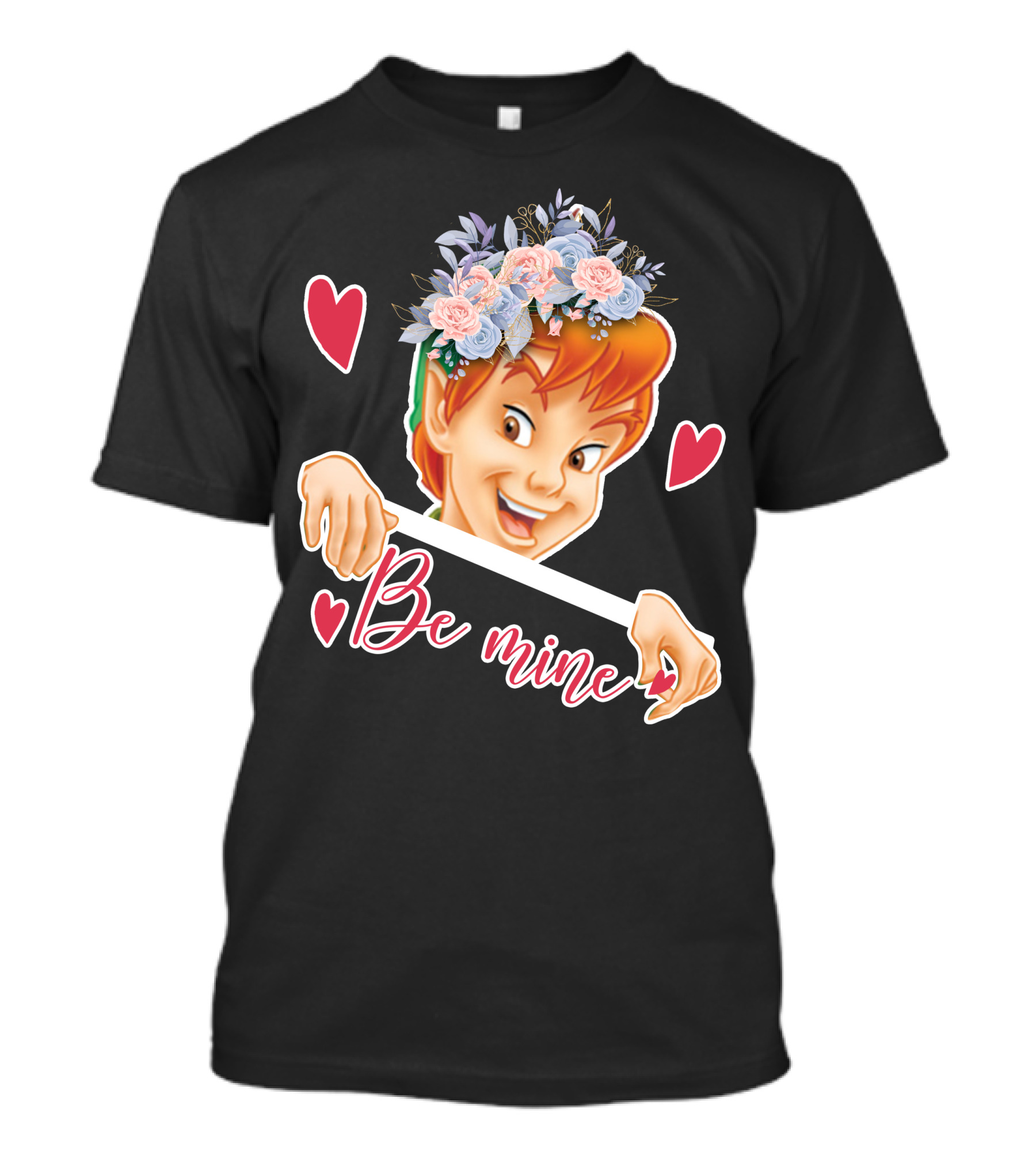Peter Pan Be Mine Hearts Floral Crown T-Shirt