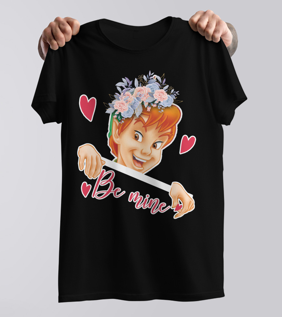Peter Pan Be Mine Hearts Floral Crown T-Shirt