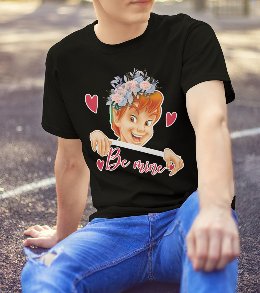 Peter Pan Be Mine Hearts Floral Crown T-Shirt