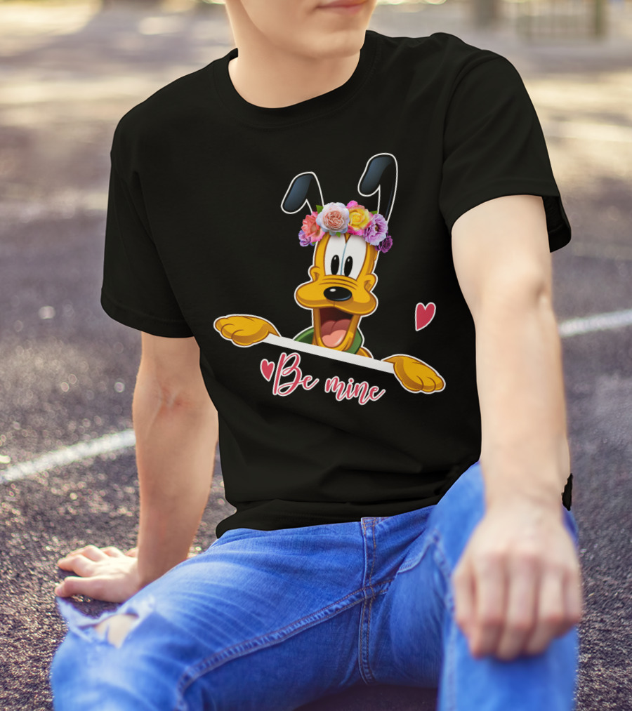 Be Mine Flower Crown Pluto Hearts T-Shirt