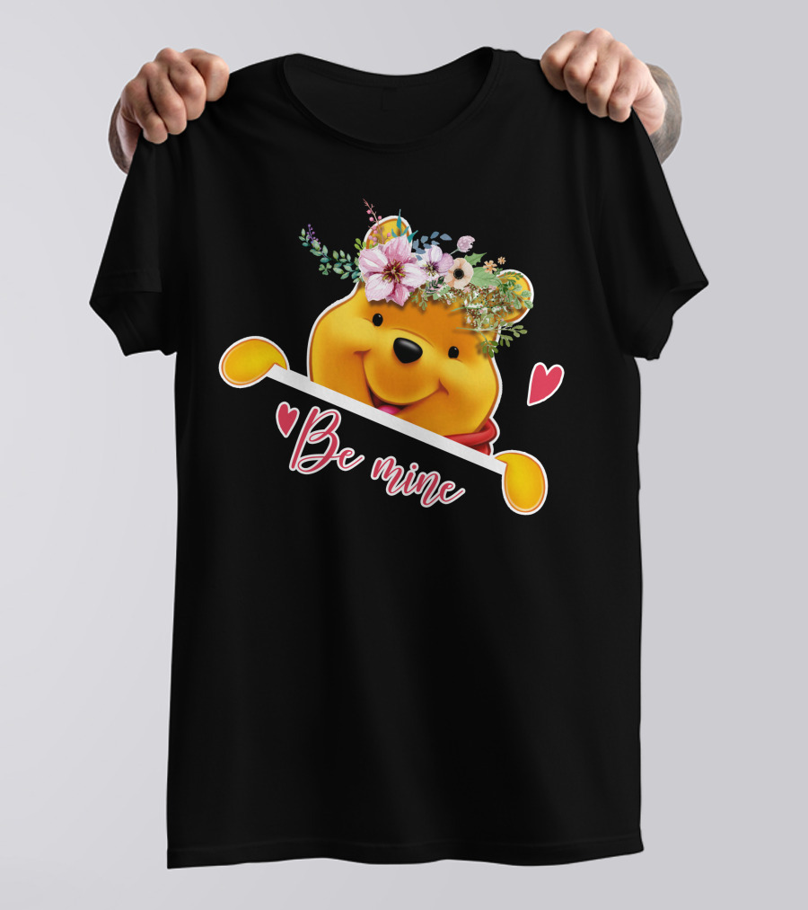 Be Mine Pooh Floral Heart T-Shirt