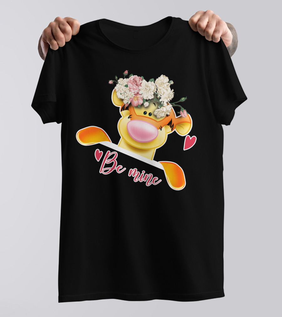 Tigger Be Mine With Flower Crown Valentine's Hearts T-Shirt