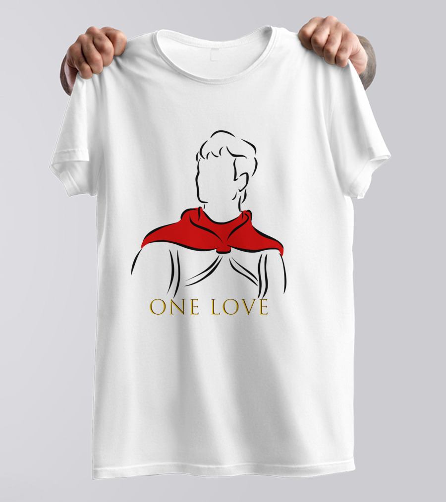 Snow White One Love Minimalist Sketch In Red And Black T-Shirt
