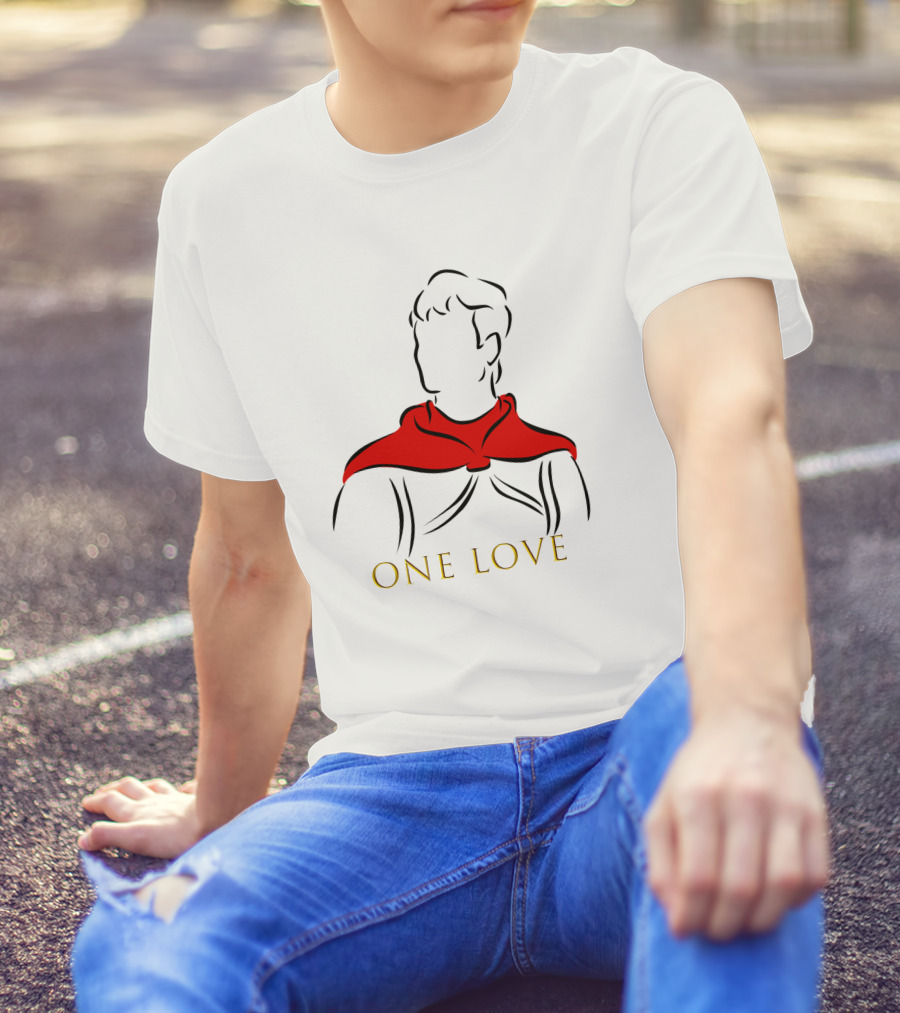 Snow White One Love Minimalist Sketch In Red And Black T-Shirt