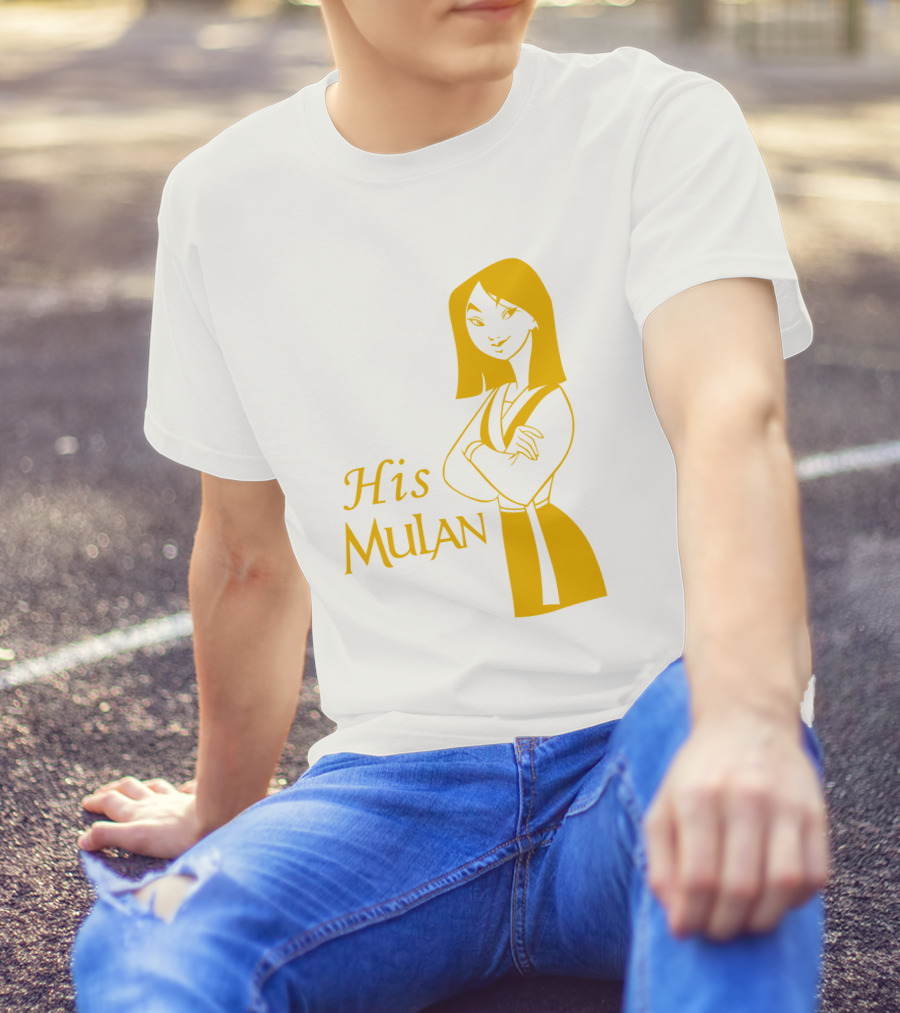 His Mulan Cartoon Character And Text In Yellow T-Shirt