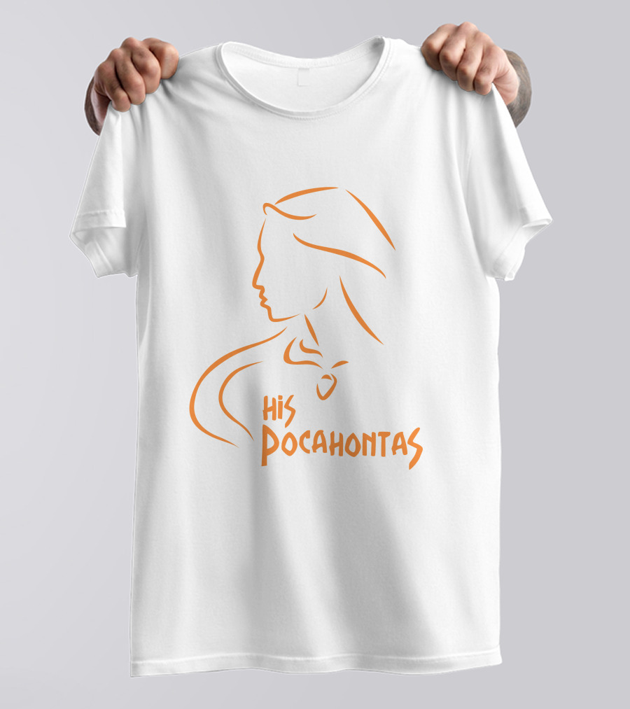 His Pocahontas Silhouette In Orange T-Shirt