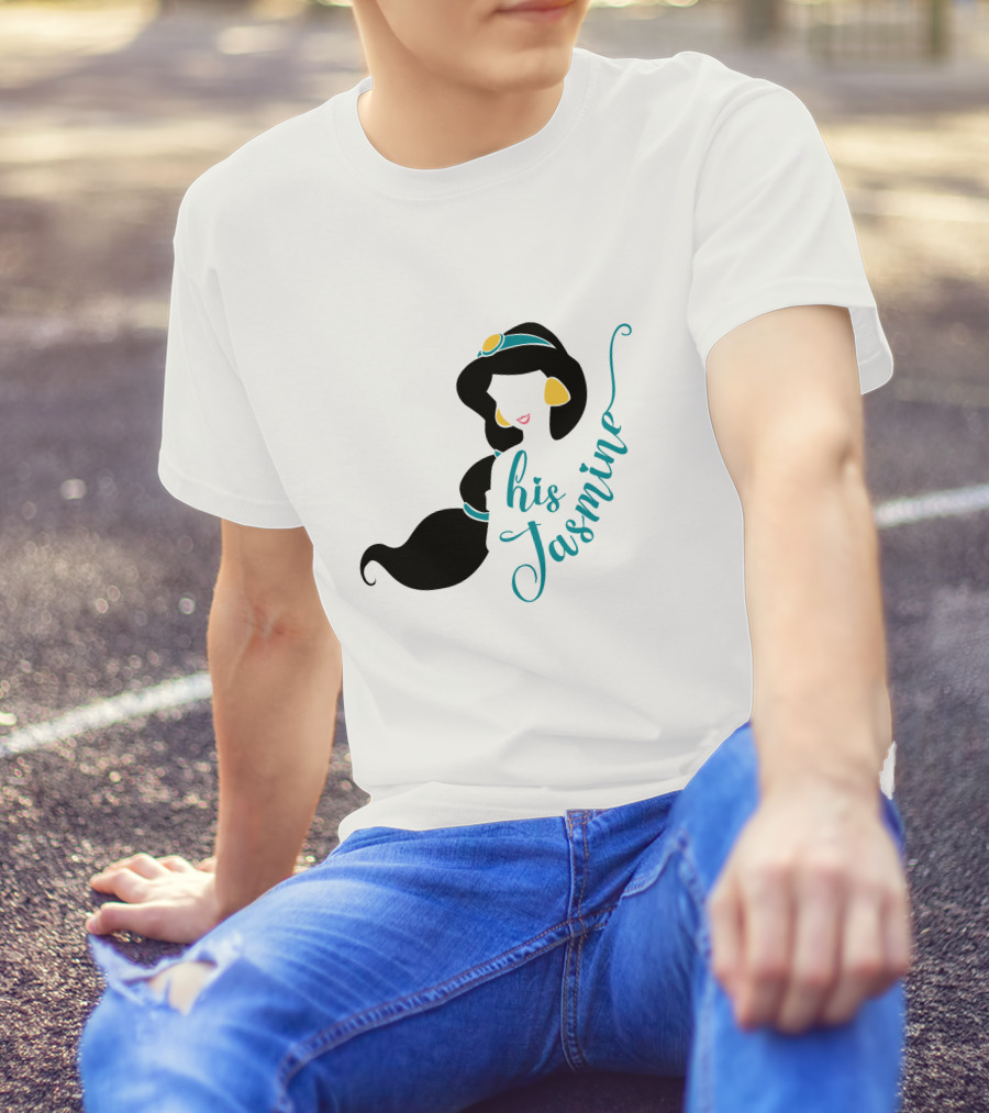 His Jasmine Princess Silhouette With Long Hair And Gold Accessories T-Shirt